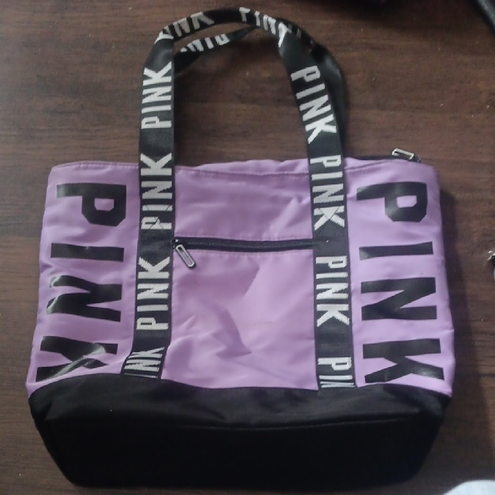 PINK Victoria's Secret Lavender and Black Tote